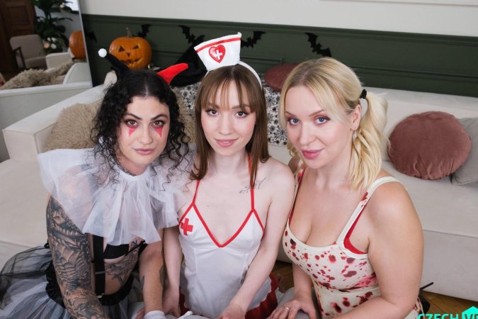 Kate Quinn and Lydia Black tease at Halloween party as Vera joins — Kate Quinn, Lydia Black & Vera Jarw #5