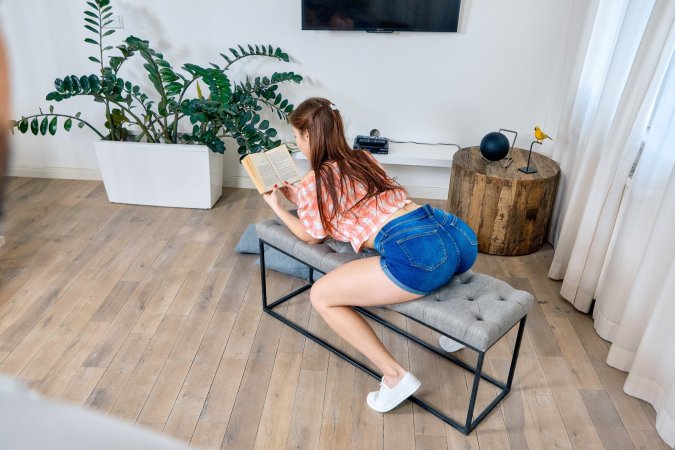 Antonia Sainz reading naked while waiting for boyfriend to come home initiates hot afternoon delights — Antonia Sainz #1